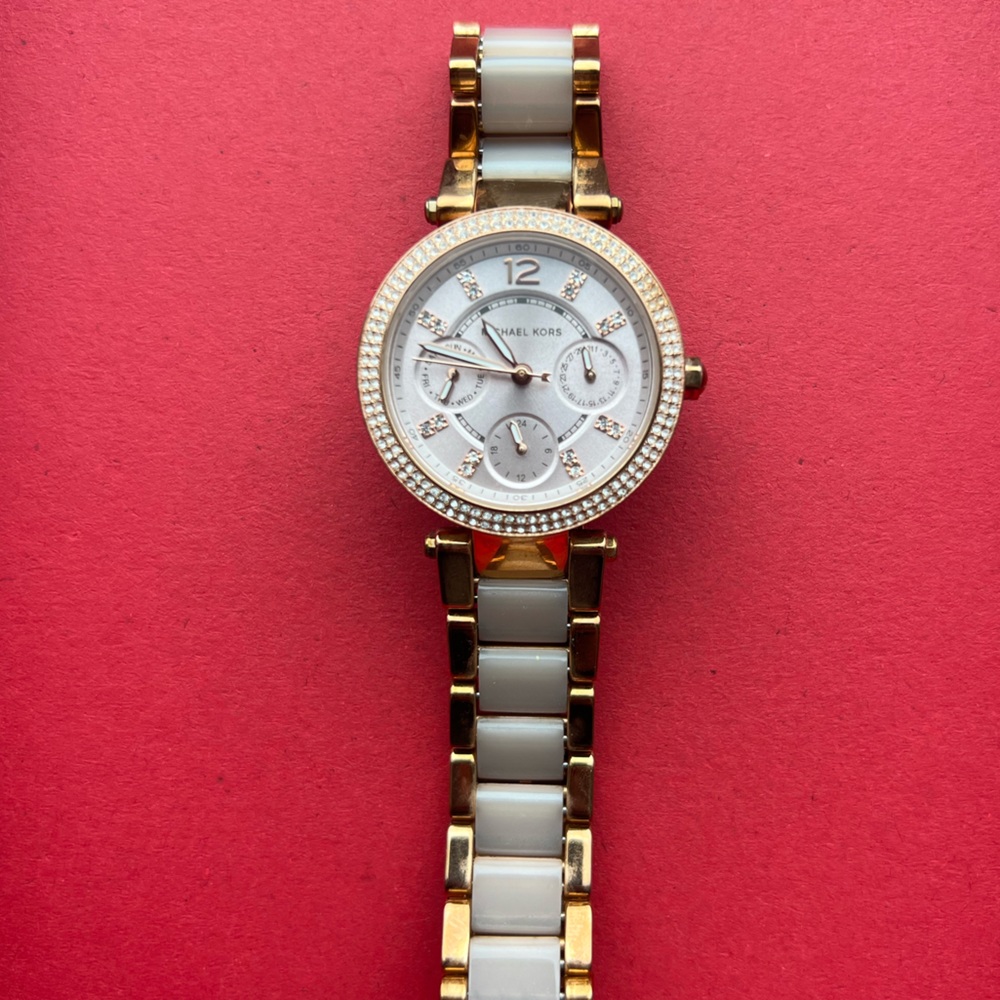 Michael Kors Gold and Cream Watch